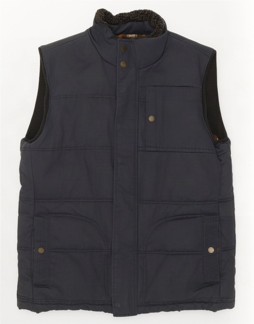 Fat Face Mens Padded Gilet UK 38 Medium Navy Blue Cotton