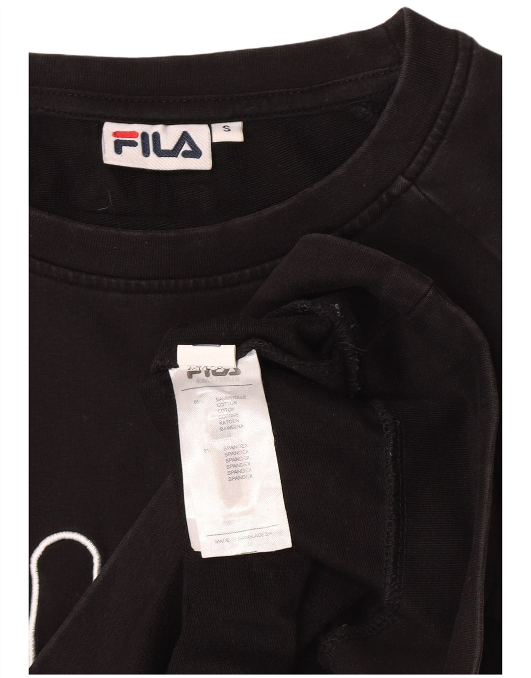 Fila Womens Graphic Sweatshirt Jumper Small Black Cotton