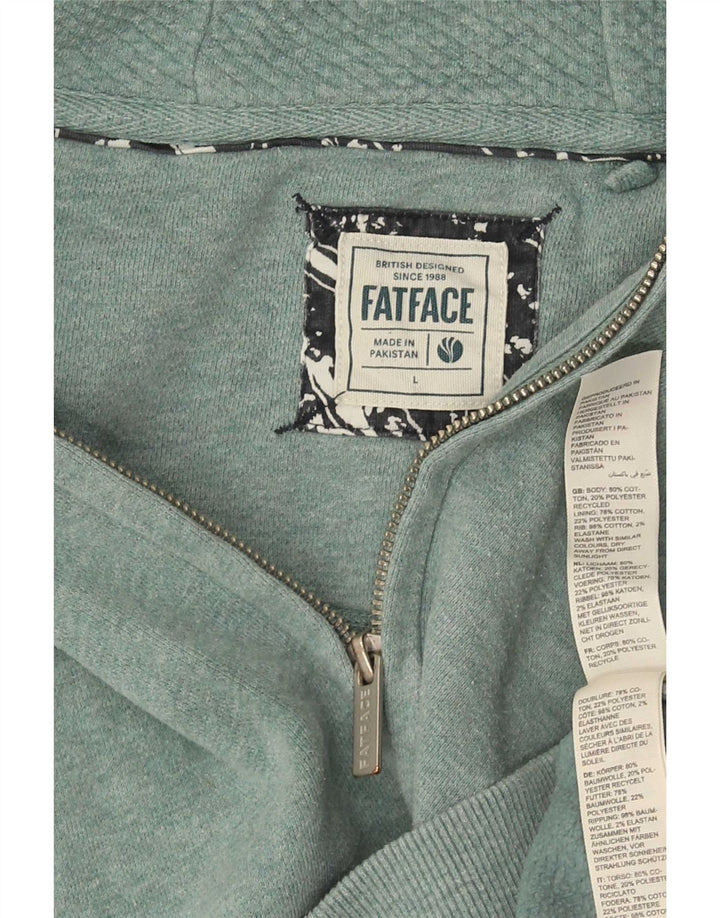 Fat Face Mens Zip Hoodie Sweater Large Blue Cotton