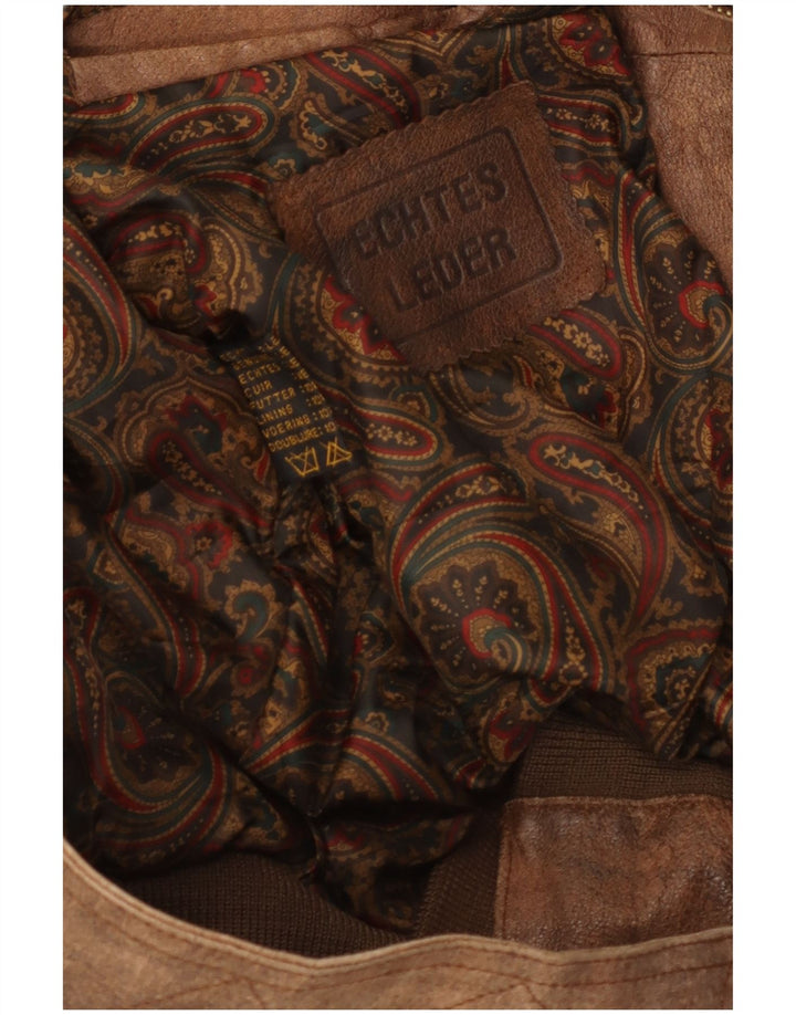 Vintage Mens Leather Jacket UK 42 XL Brown Leather