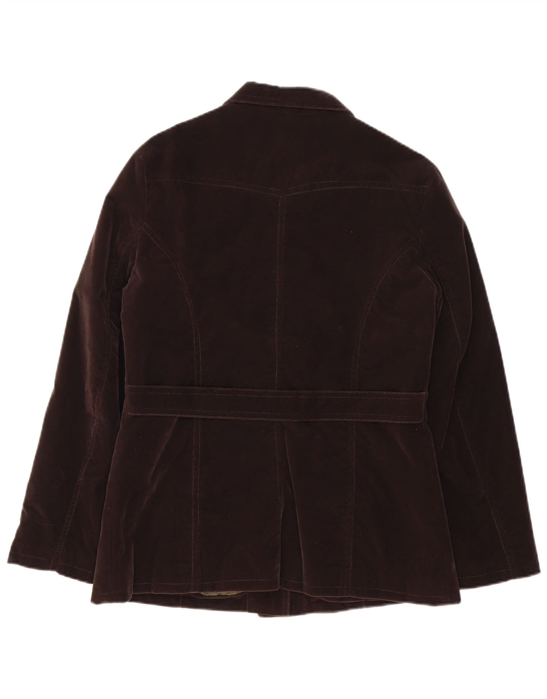 Bayside Womens Oversized Bomber Jacket UK 10 Small Brown Polyvinyl