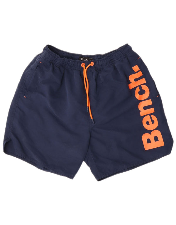 Bench Mens Graphic Swimming Shorts Medium  Navy Blue Polyester
