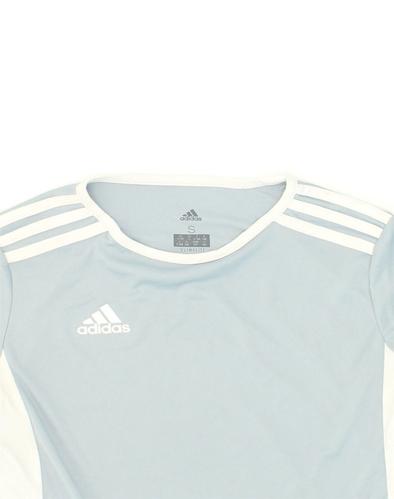 ADIDAS Boys Climalite T-Shirt Top 9-10 Years Small Blue Polyester | Vintage Adidas | Thrift | Second-Hand Adidas | Used Clothing | Messina Hembry 