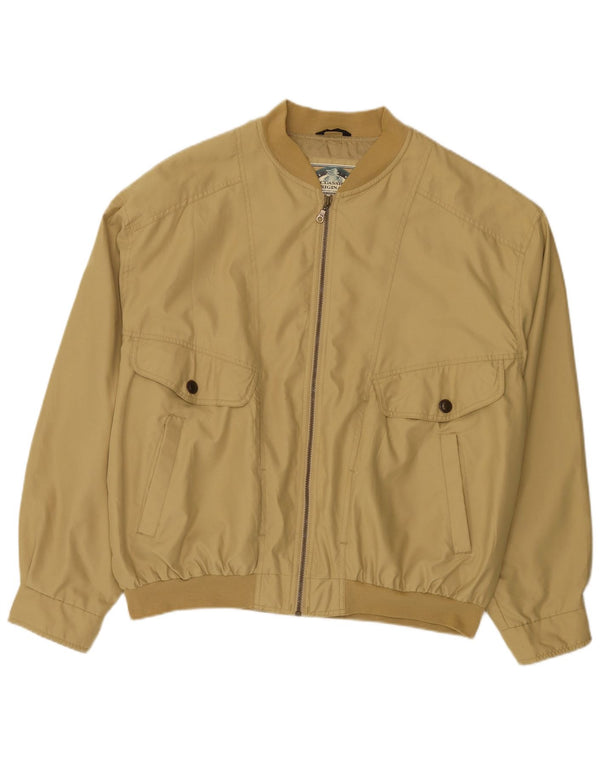 C & A Mens Bomber Jacket IT 58 4XL Beige Polyester