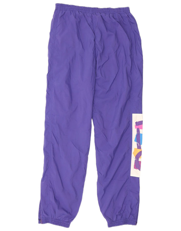 Vintage Mens Graphic Tracksuit Trousers Joggers Medium Purple