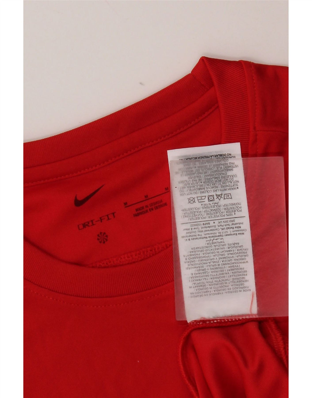 Nike Mens Dri Fit Top Long Sleeve Medium Red Polyester