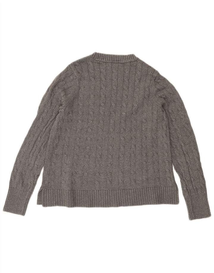Tommy Hilfiger Womens Crew Neck Jumper Sweater UK 14 Medium Grey Flecked
