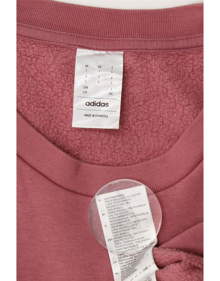 Adidas Mens Sweatshirt Jumper Large Pink Cotton