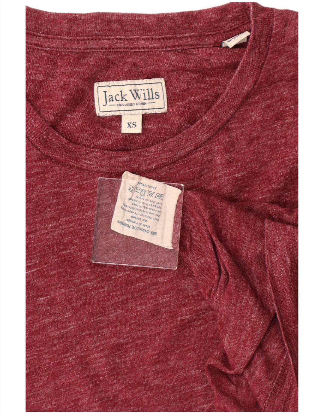 JACK WILLS Mens T-Shirt XS Burgundy Cotton