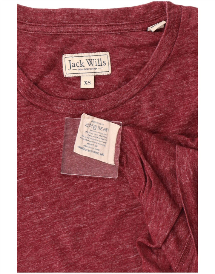 JACK WILLS Mens T-Shirt XS Burgundy Cotton