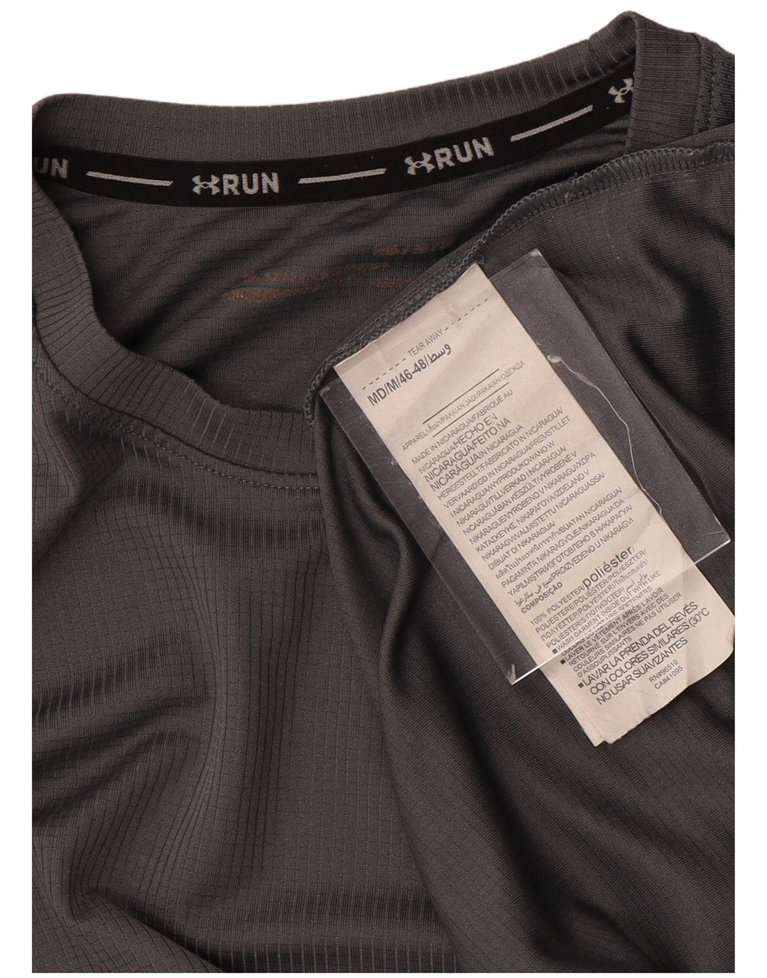 UNDER ARMOUR Mens Heat Gear Graphic T-Shirt Top Medium Grey Polyester