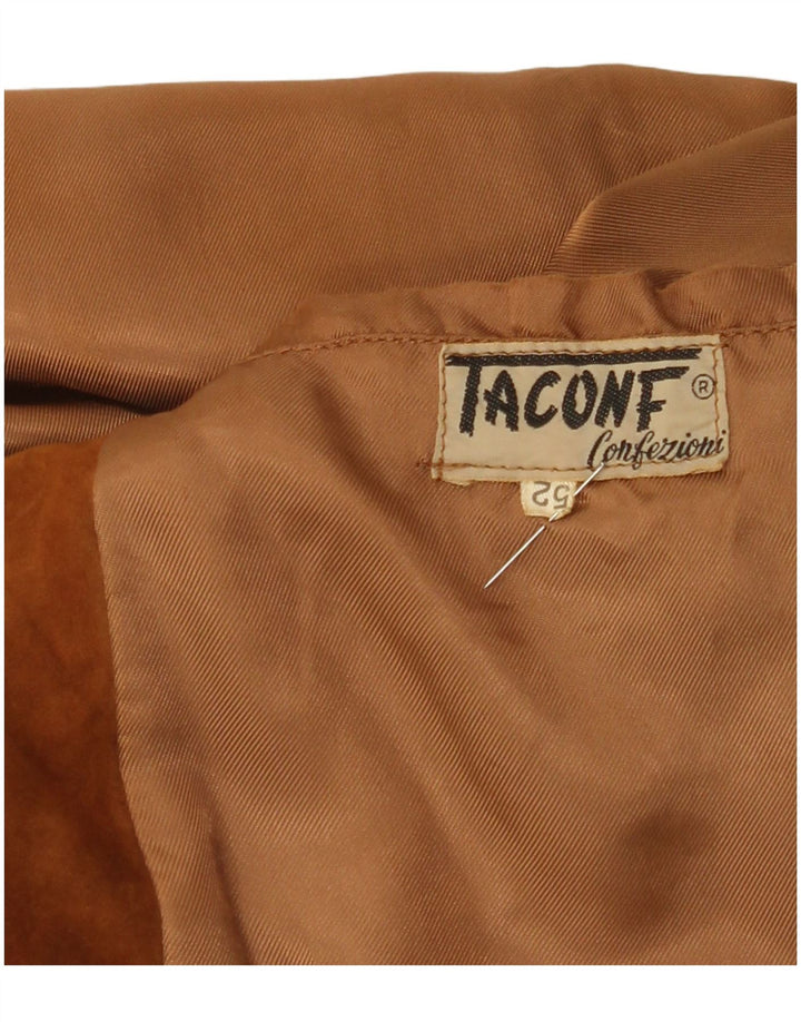 Vintage Mens Suede Bomber Jacket IT 52 XL Brown