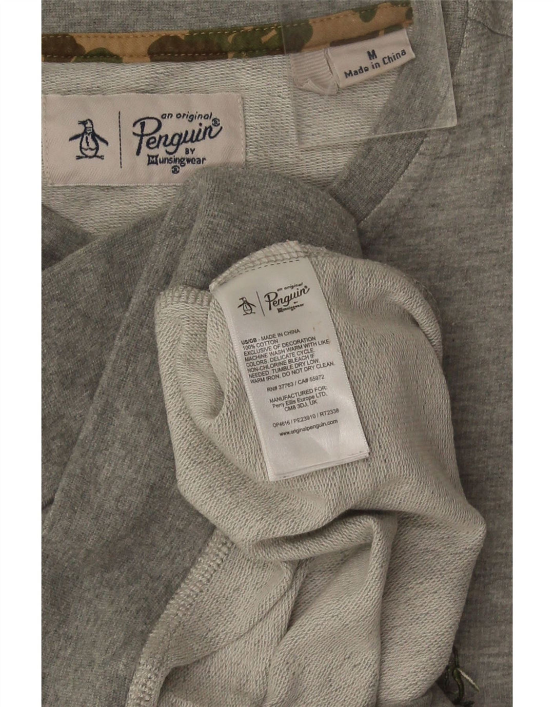 Penguin Mens Sweatshirt Jumper Medium Grey Flecked Cotton