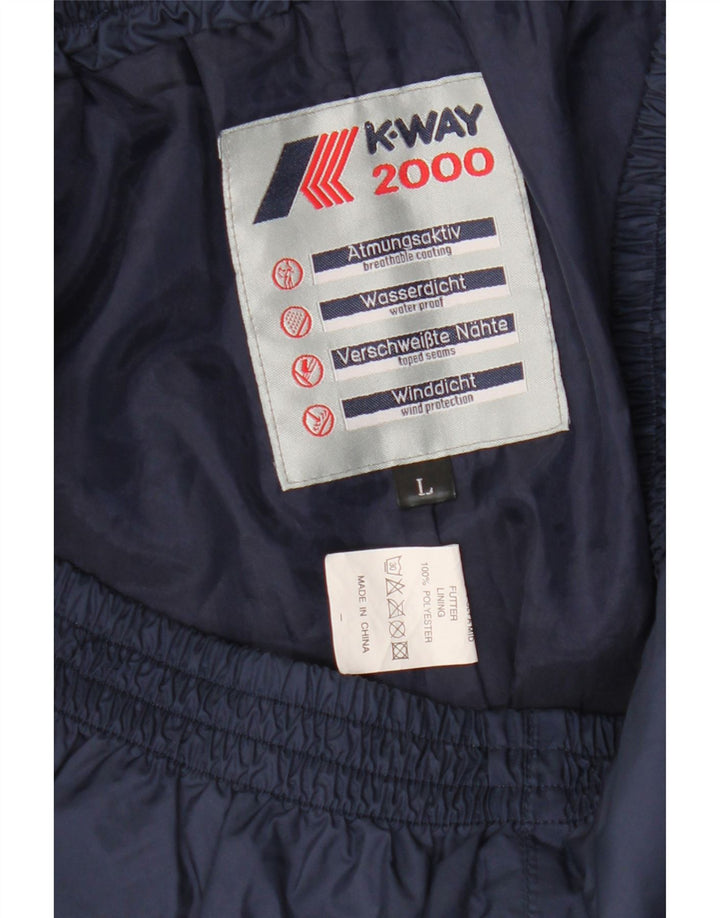K-Way Mens Tracksuit Trousers Joggers Large  Navy Blue Polyamide
