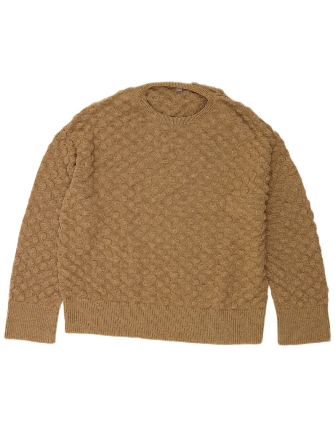 Cos Mens Crew Neck Jumper Sweater Medium Beige Wool