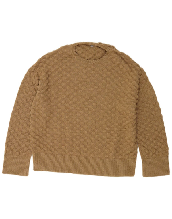 Cos Mens Crew Neck Jumper Sweater Medium Beige Wool