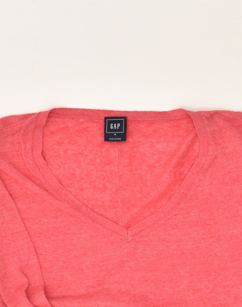 GAP Womens V-Neck Jumper Sweater UK 14 Medium Pink Wool | Vintage Gap | Thrift | Second-Hand Gap | Used Clothing | Messina Hembry 