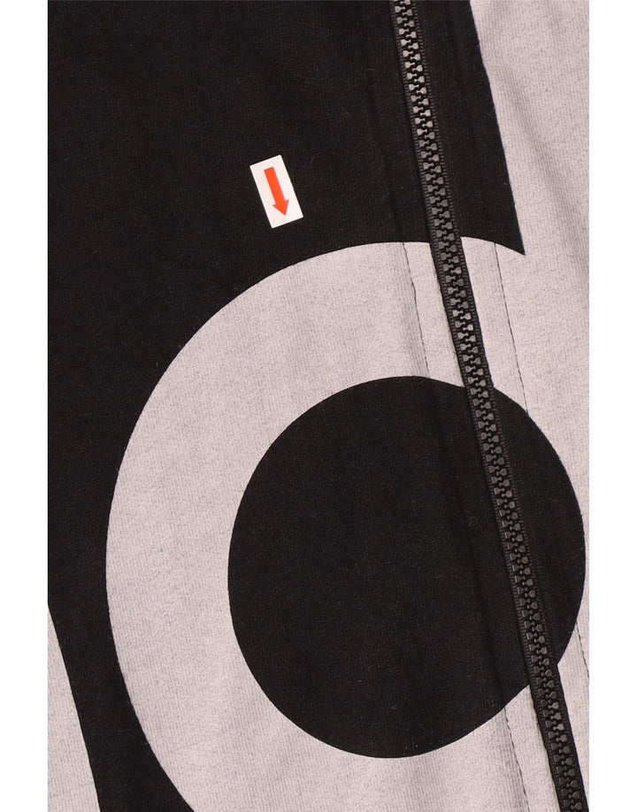 Adidas Mens Graphic Tracksuit Top Jacket Small Black Colourblock Cotton