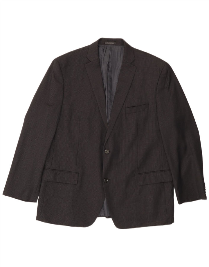 MICHAEL KORS Mens 2 Button Blazer Jacket UK 46 3XL Black Wool