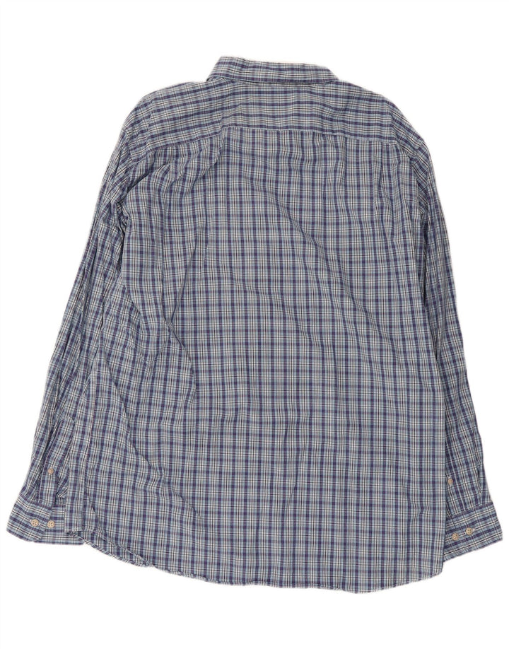 Nautica Mens Shirt XL Blue Check Cotton