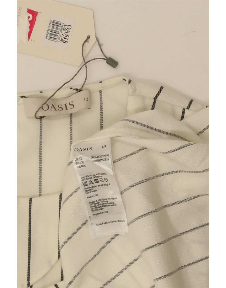 Oasis Womens Sleeveless Blouse Top UK 12 Medium Off White Viscose