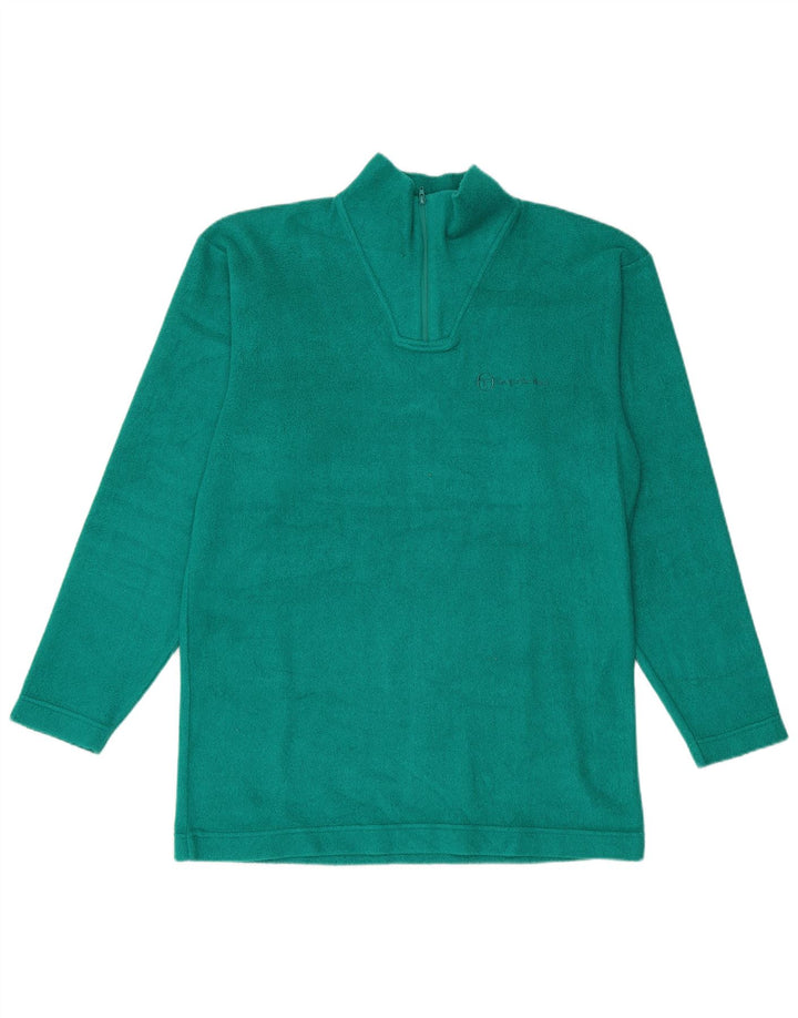 Sergio Tacchini Mens Zip Neck Fleece Jumper XL Green Polyester