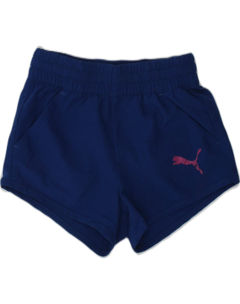 PUMA Girls Sport Shorts 7-8 Years Navy Blue Polyester | Vintage Puma | Thrift | Second-Hand Puma | Used Clothing | Messina Hembry 