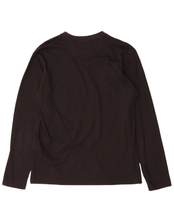 Russell Athletic Mens Graphic Top Long Sleeve Small Black Cotton