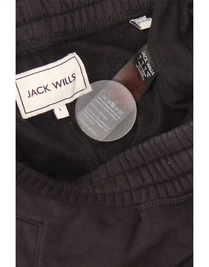 JACK WILLS Mens Sport Shorts Large  Black Cotton