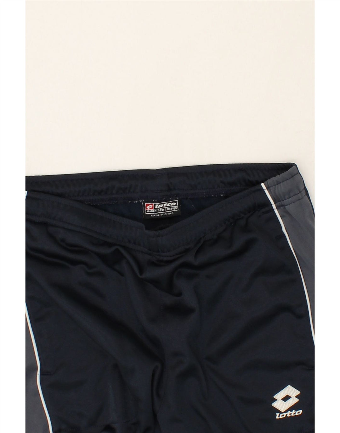 LOTTO Womens Tracksuit Trousers UK 12 Medium Navy Blue Colourblock Vintage Lotto and Second-Hand Lotto from Messina Hembry 
