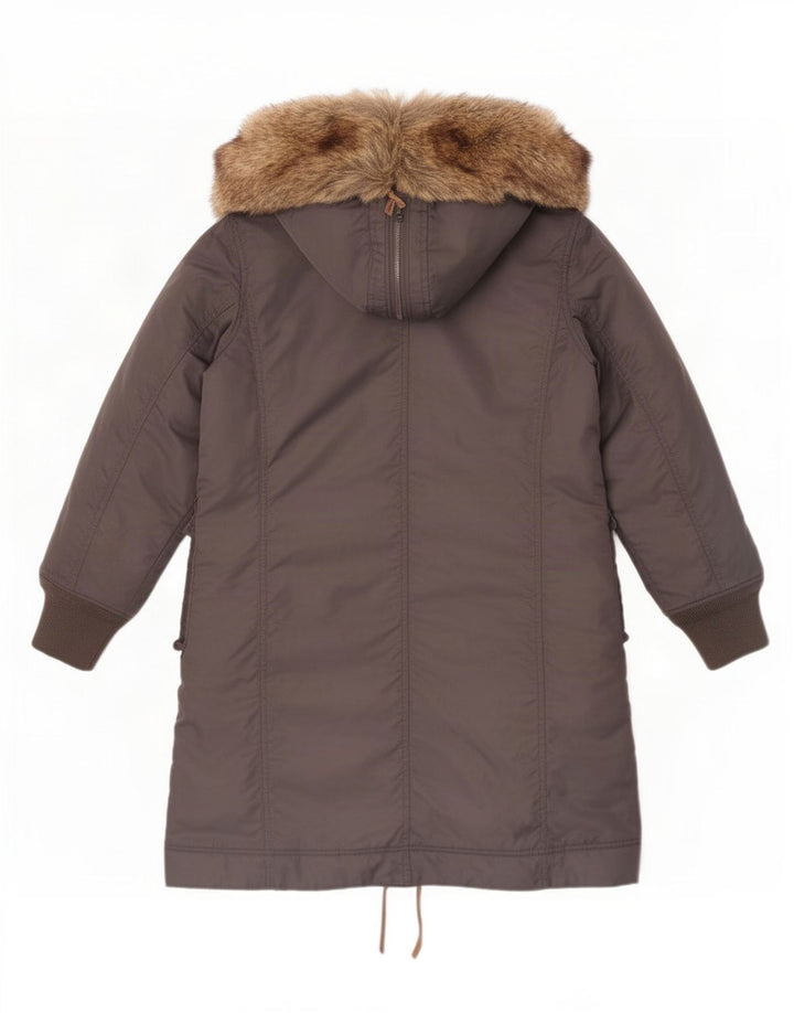 Diesel Womens Hooded Padded Coat UK 14 Medium Grey Nylon