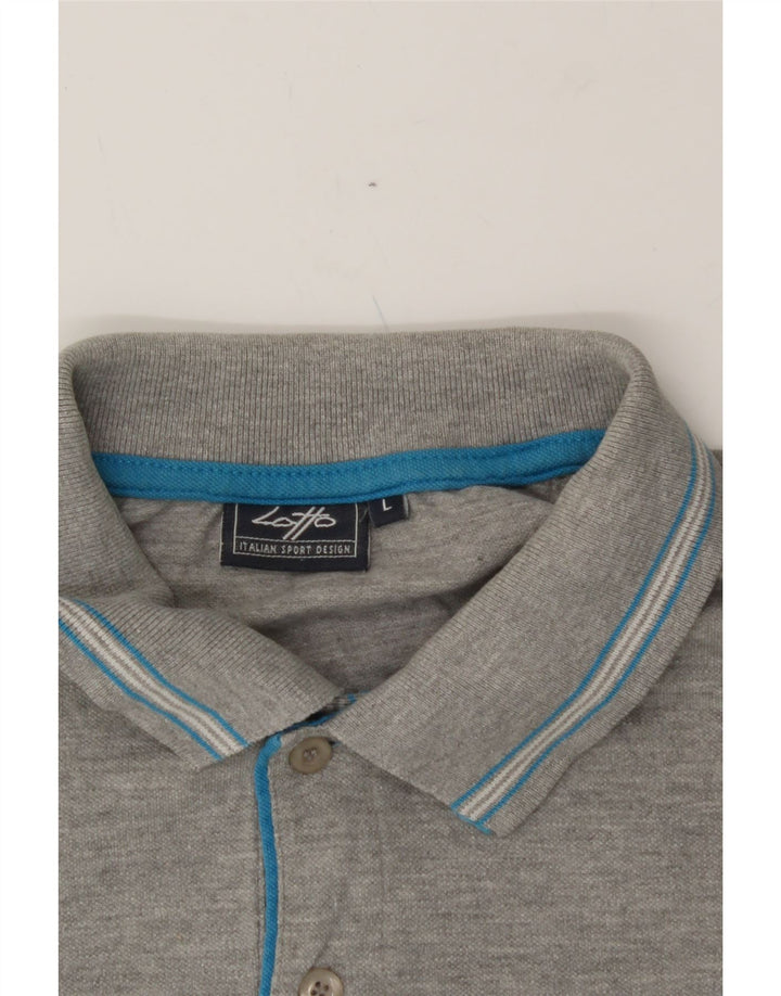 LOTTO Mens Polo Shirt Large Grey Cotton Vintage Lotto and Second-Hand Lotto from Messina Hembry 