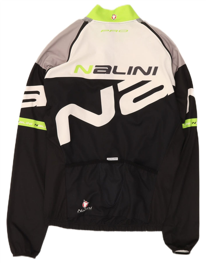 NALINI Mens Graphic Tracksuit Top Jacket 2XL Black Colourblock Polyester