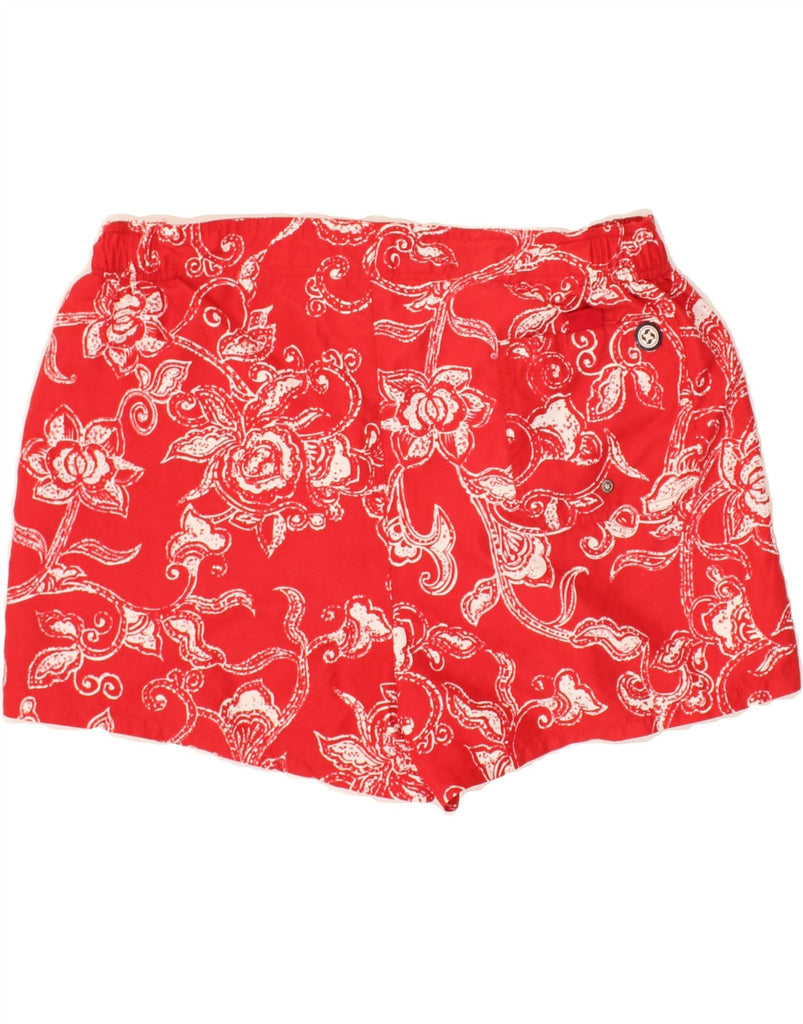 COLMAR Mens Swimming Shorts IT 54 XL Red Floral Polyester | Vintage Colmar | Thrift | Second-Hand Colmar | Used Clothing | Messina Hembry 