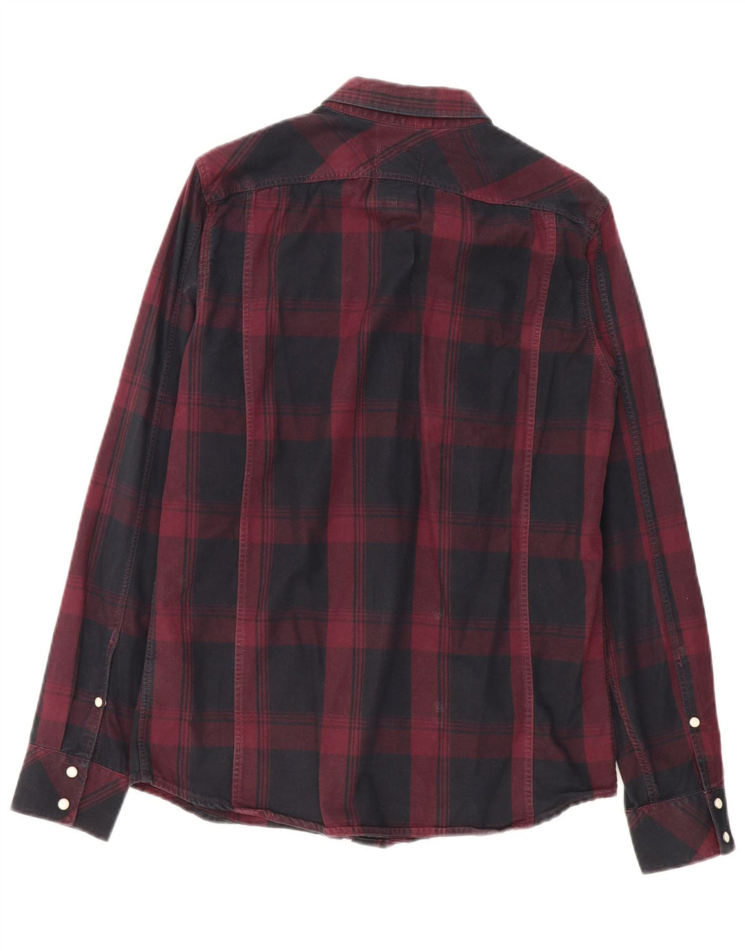 G-STAR Mens Flannel Shirt Medium Burgundy Plaid Cotton