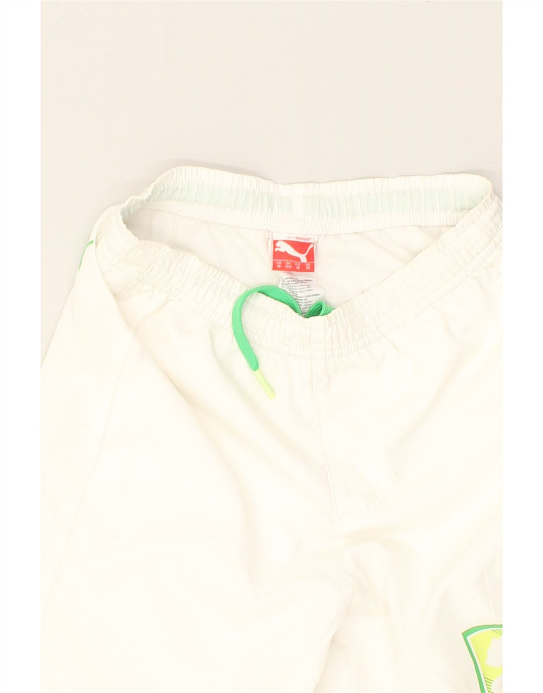PUMA Boys Graphic Sport Shorts 9-10 Years White Polyester | Vintage Puma | Thrift | Second-Hand Puma | Used Clothing | Messina Hembry 