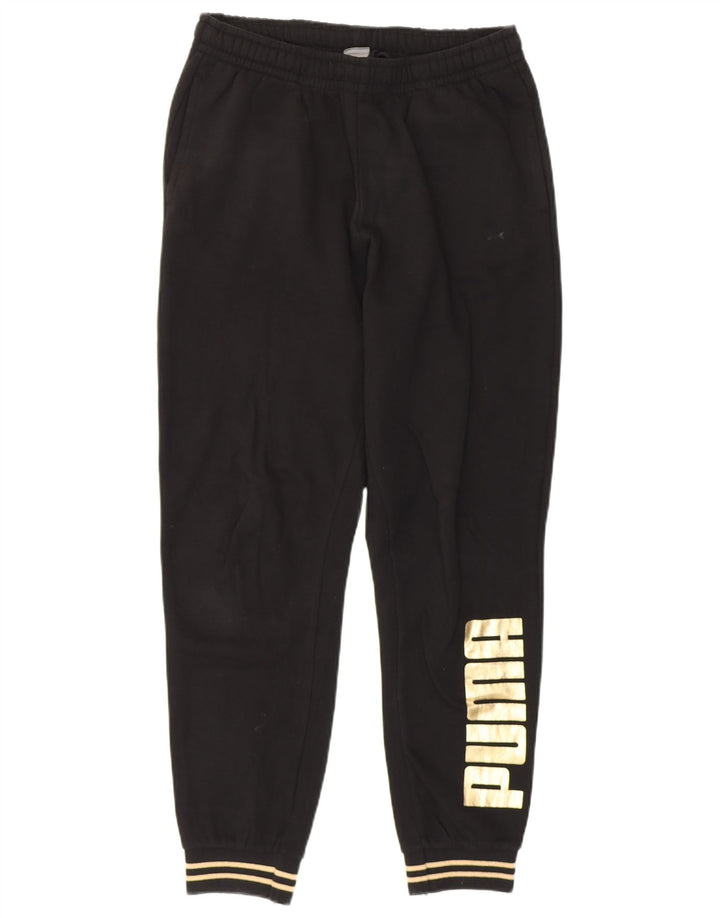 PUMA Womens Graphic Tracksuit Trousers Joggers UK 14 Medium  Black