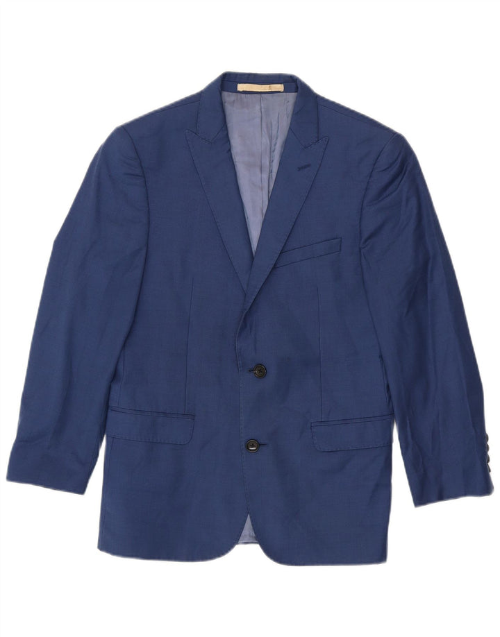 French Connection Mens 2 Button 3/4 Sleeve Blazer Jacket UK 36 Small Blue