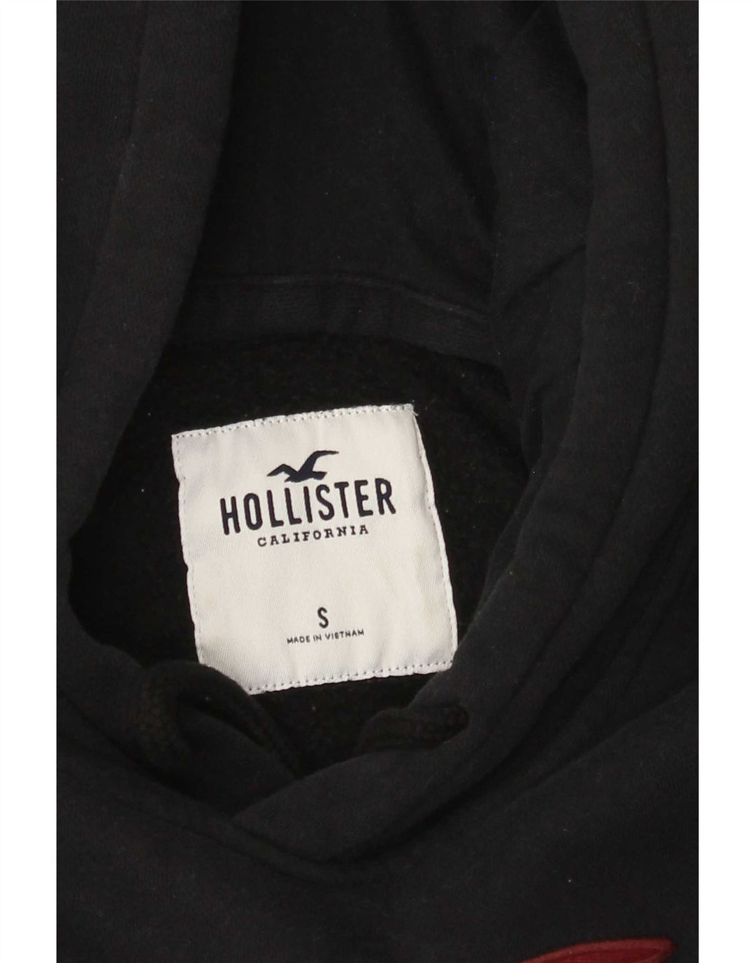 Hollister Mens Graphic Hoodie Jumper Small Black