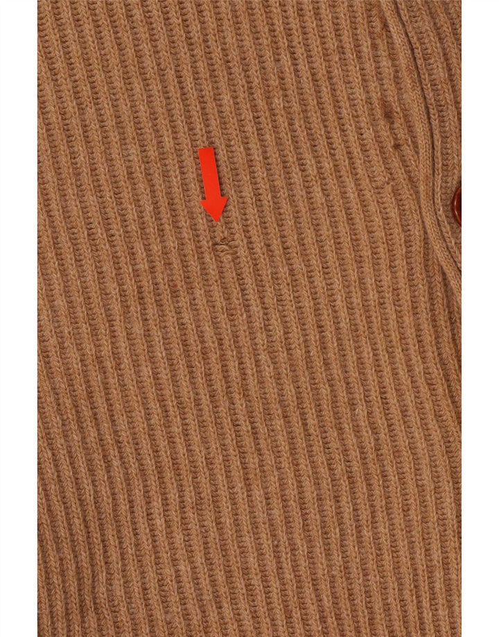 Navigare Mens Cardigan Sweater Large Beige Lambswool