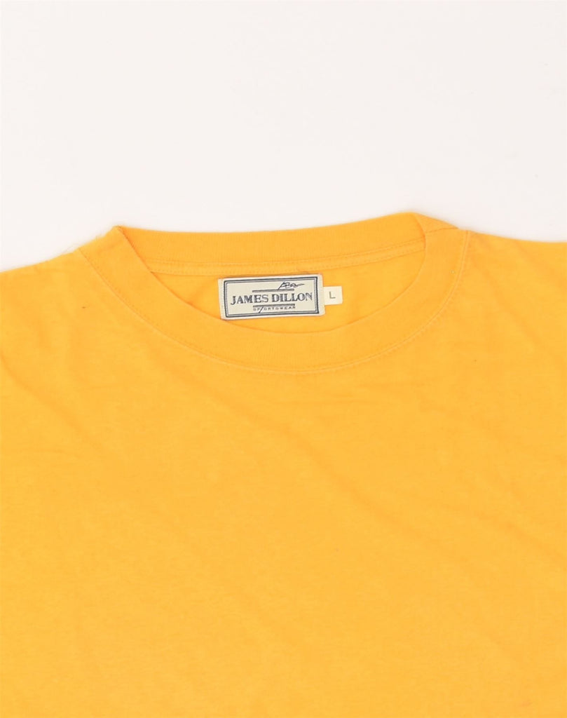 JAMES DILLON Mens T-Shirt Top Large Yellow Cotton | Vintage James Dillon | Thrift | Second-Hand James Dillon | Used Clothing | Messina Hembry 