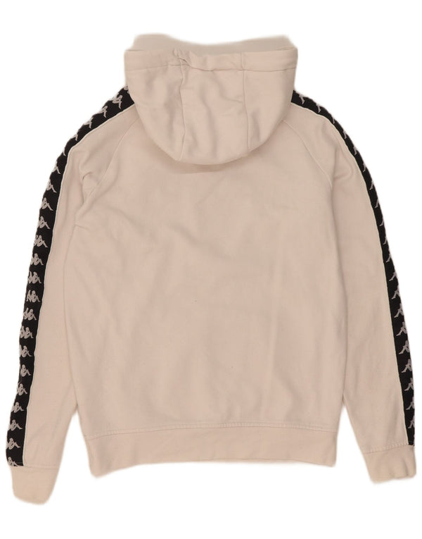 Kappa Mens Graphic Hoodie Jumper Small Off White Cotton