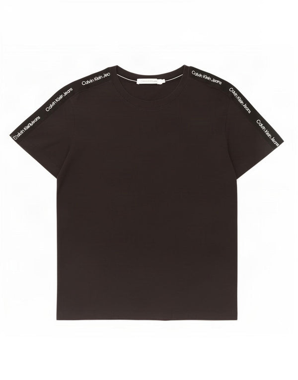 Calvin Klein Jeans Mens Graphic T-Shirt Top Large Black Colourblock Cotton