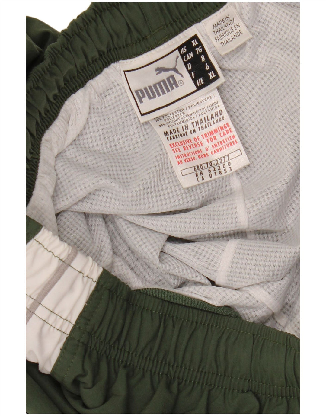 PUMA Mens Tracksuit Trousers Joggers XL  Khaki Colourblock Nylon