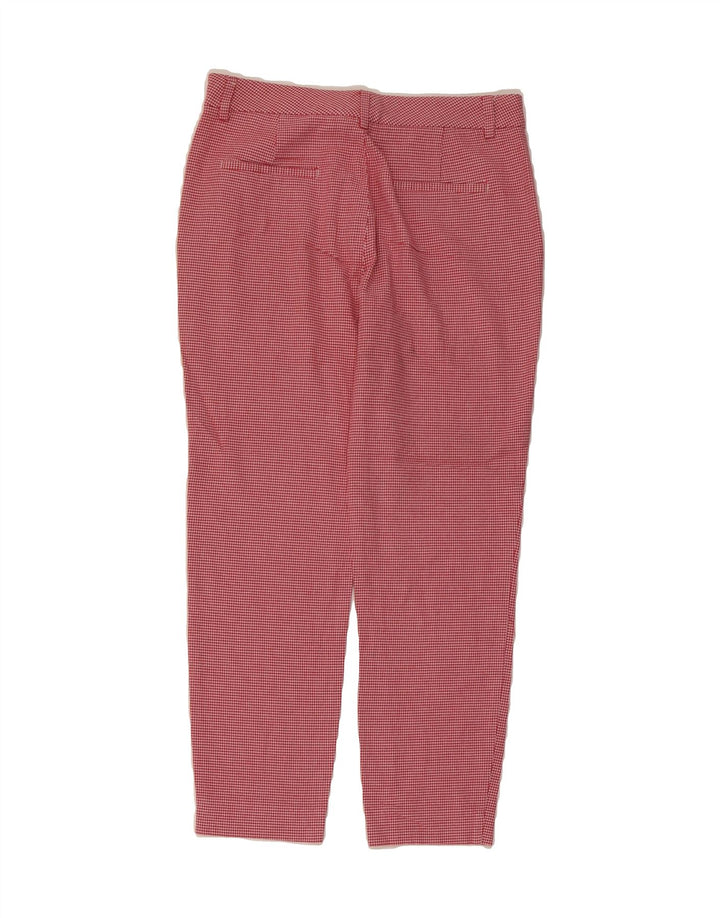 MASSIMO DUTTI Womens Cropped Trousers EU 36 XS W26 L25 Red Houndstooth Vintage Massimo Dutti and Second-Hand Massimo Dutti from Messina Hembry 