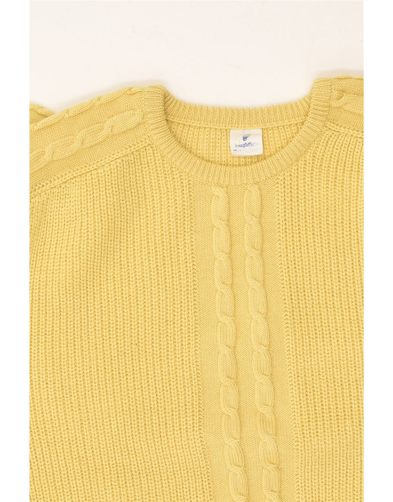 VINTAGE Mens Crew Neck Jumper Sweater Large Yellow Virgin Wool | Vintage Vintage | Thrift | Second-Hand Vintage | Used Clothing | Messina Hembry 