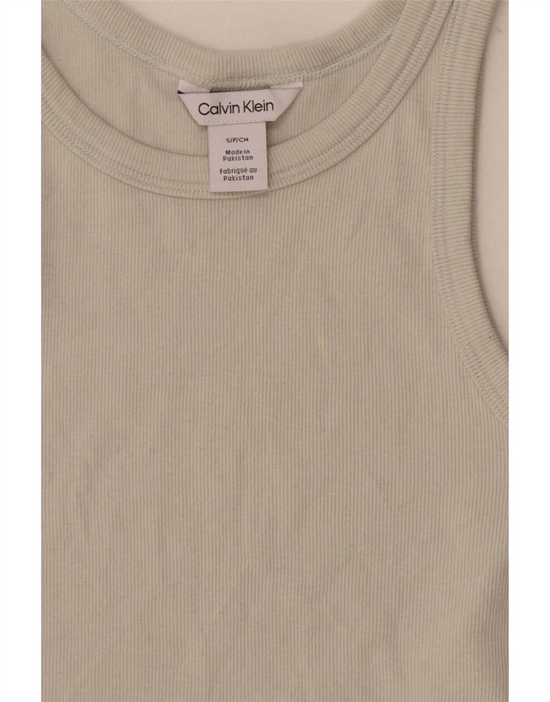 Calvin Klein Womens Vest Top UK 8 Small Green