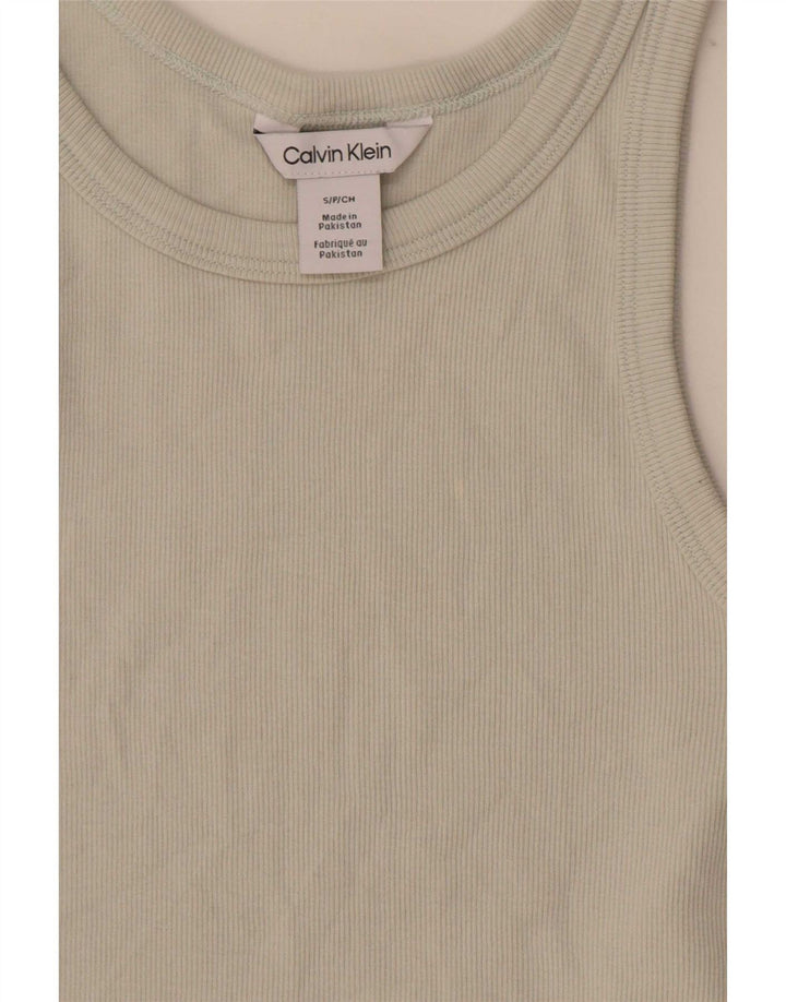 Calvin Klein Womens Vest Top UK 8 Small Green