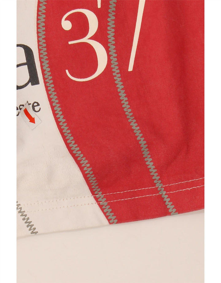 MURPHY & NYE Mens Barcolana Graphic T-Shirt Top Medium White Colourblock