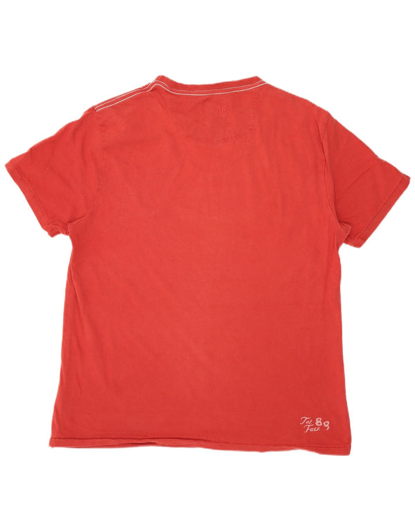 Fat Face Mens Graphic T-Shirt Top Medium Red Cotton